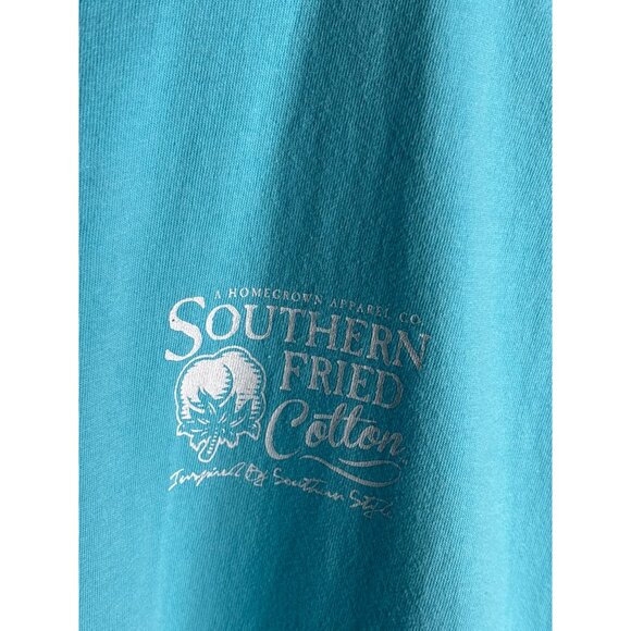 Southern Fried Cotton Tank Top Blue with Pink Lobster Men's L - Picture 4 of 7